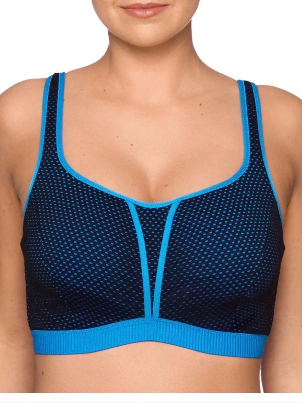 PrimaDonna The Mesh Sports Bra UnderWire Size 32H (32DDDDD) Blue Black